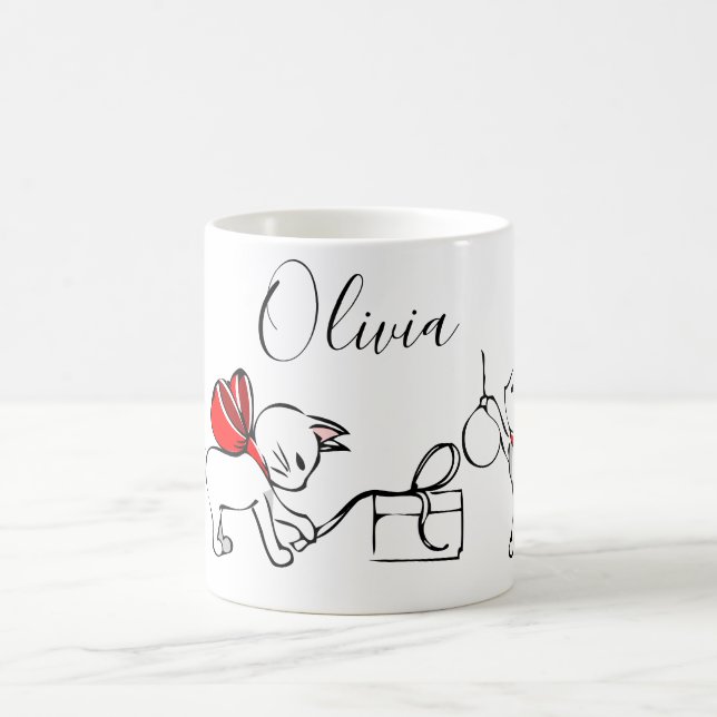 Caneca De Café Gatinhos de Natal Bons e Meowy (Centro)