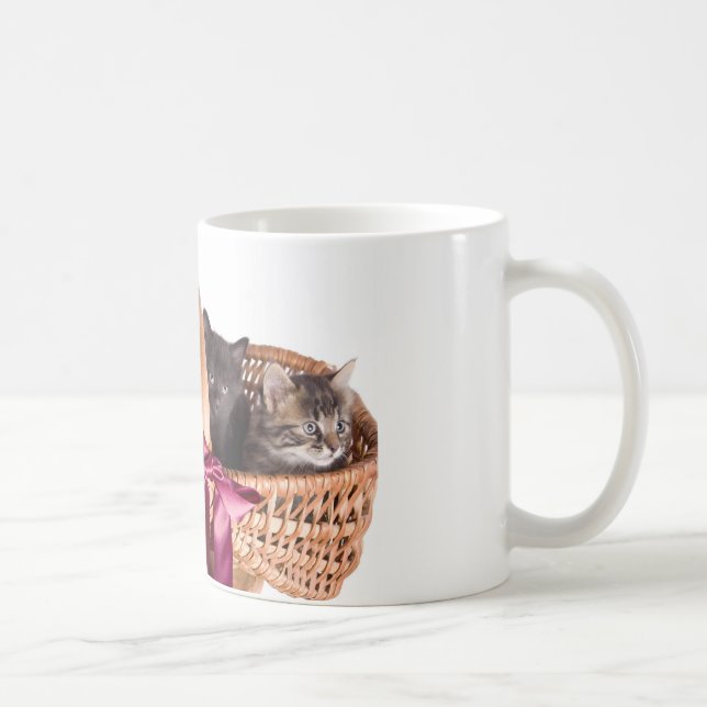 Caneca De Café gatinhos em uma cesta de vime (Direita)