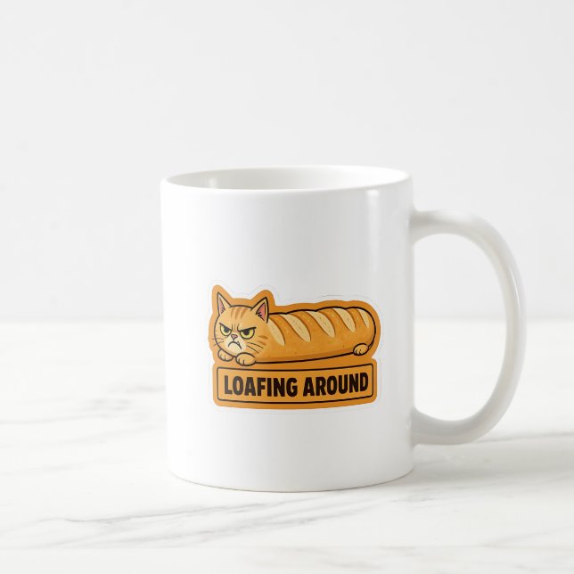 Caneca De Café Gatito Engraçado de Pão Fofa  (Direita)