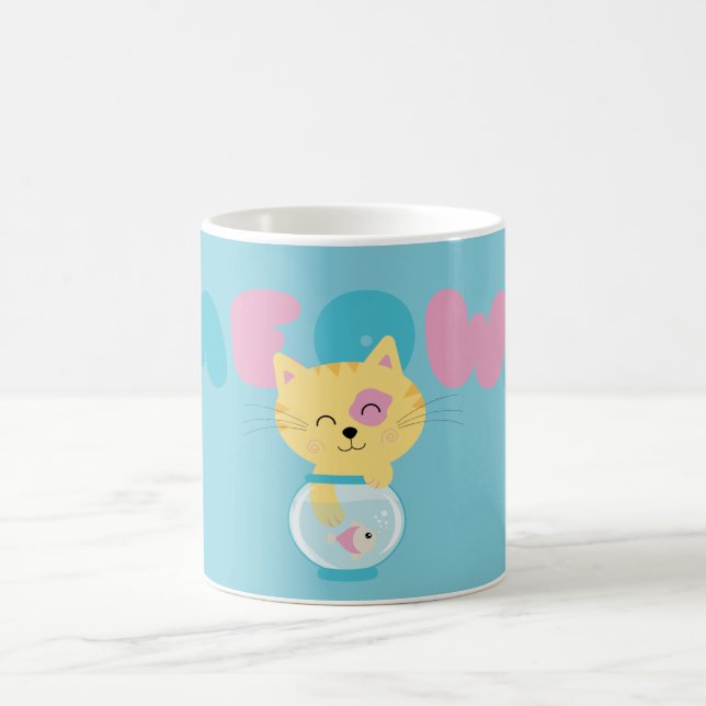Caneca De Café Gatito juguetón Meow! (Centro)