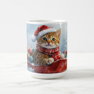 Caneca De Café Gato Abissino com Lama Deixe-o nevar no Natal