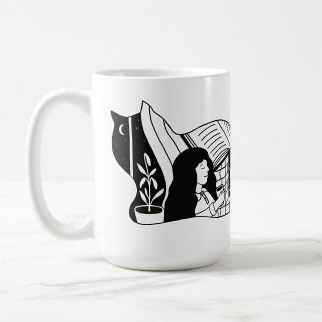Caneca De Café Gato Aconchegante (Esquerda)
