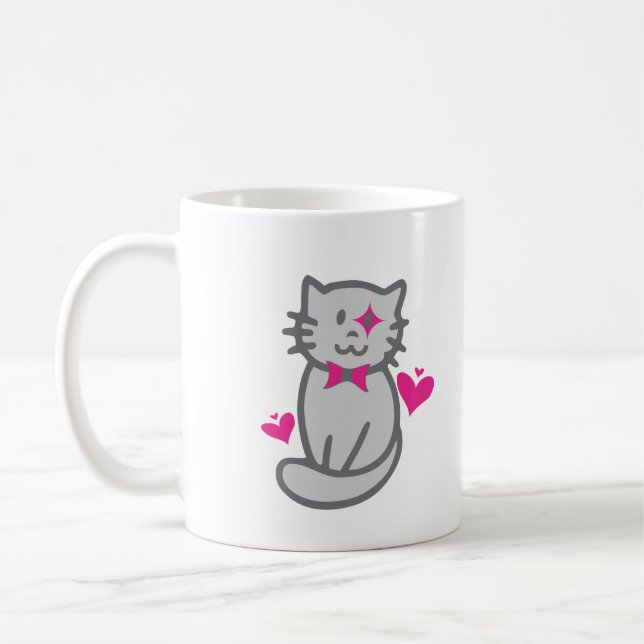 Caneca de Café Gato Adorável  | Caneca de Café Inf (Esquerda)