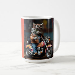 Caneca De Café Gato Adorável na Mug de Café de Moto