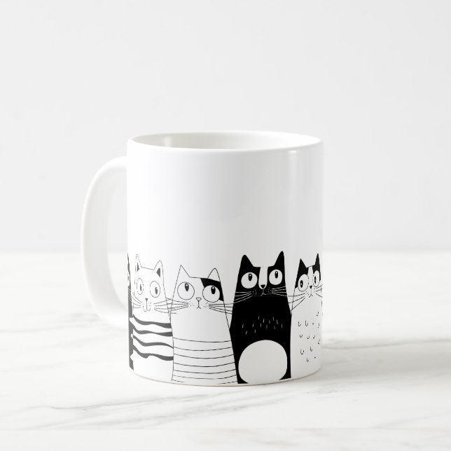 Caneca De Café Gato adorável sentado (Frente Esquerda)