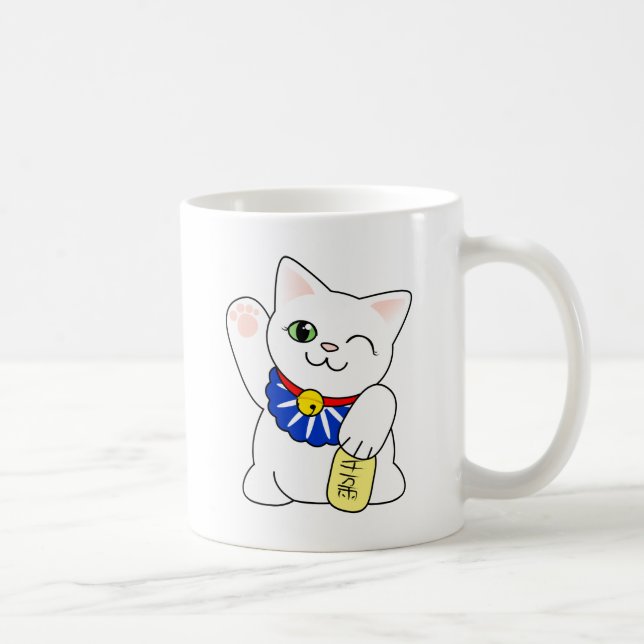 Caneca De Café Gato afortunado de Maneki Neko (Direita)