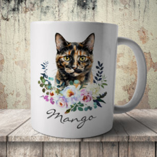 Caneca De Café Gato Água-Marinhado de Concha