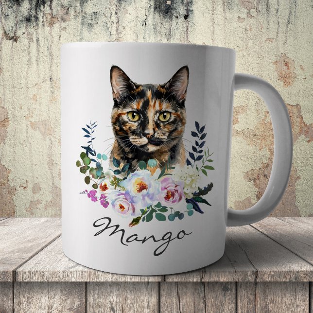 Caneca De Café Gato Água-Marinhado de Concha (Criador carregado)
