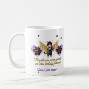 Caneca De Café Gato alado dourado personalizado
