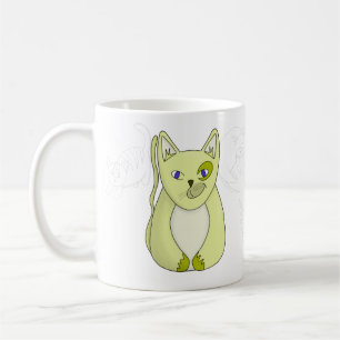 Caneca De Café Gato Amarelo com Sorriso Malicioso