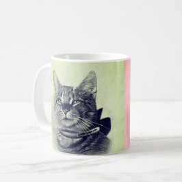 Caneca De Café Gato Antigo de Colar