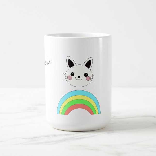 Caneca De Café Gato arco-íris (Centro)