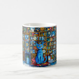 Caneca De Café Gato Azul pela Prateleira Colorida