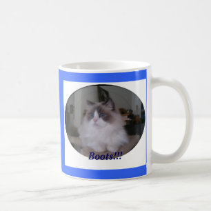Caneca De Café Gato bicolor azul de Ragdoll, botas!!!