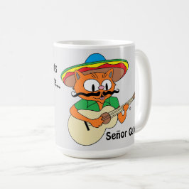 Caneca De Café Gato Bigode Desenho Animado Divertido Festa Cinco