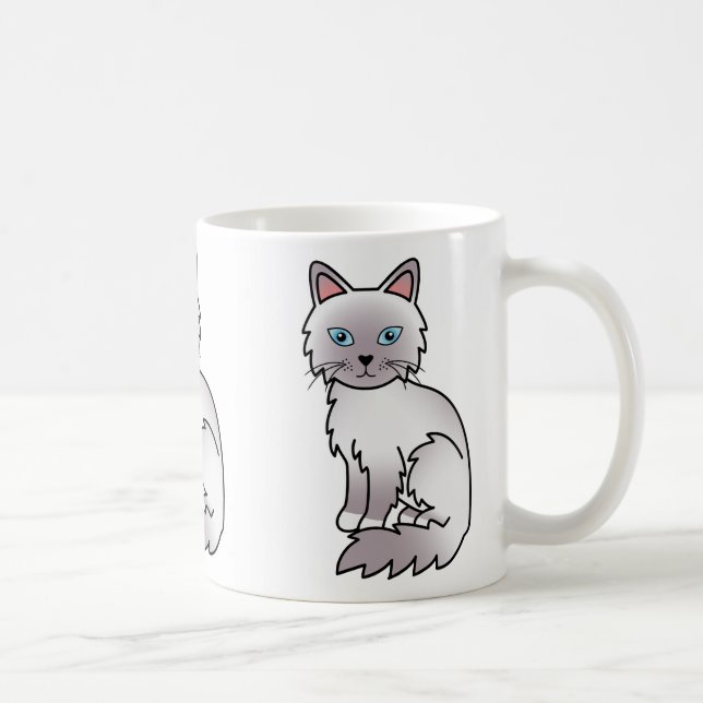 Caneca De Café Gato Birman / Ragdoll de Pontos Lilás (Direita)