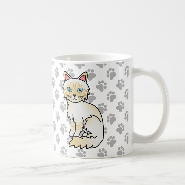Caneca De Café Gato Birman / Ragdoll Tabby Cream Point & Patas Fo (Direita)