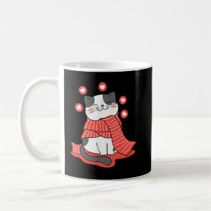 Caneca De Café Gato Bonito Com Coração Para Dia de os namorados E