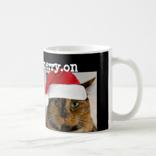 Caneca De Café Gato bonito do feriado! get.your.merry.on