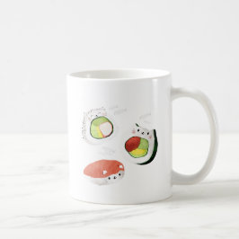 Caneca De Café Gato bonito do sushi