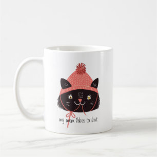 Caneca De Café Gato Bonito Em Knit Humg