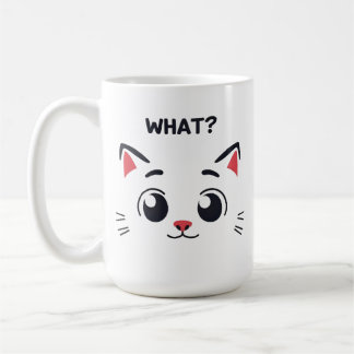 Caneca De Café Gato Bonito Face "O QUÊ?" Engraçado Expressão Mug