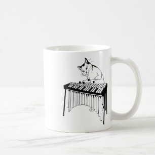 Caneca De Café Gato Bonito Jogando Percussão Musical Xilofone