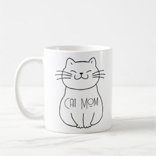 Caneca De Café Gato Bonito Mãe Sorrindo Cartoon Gato