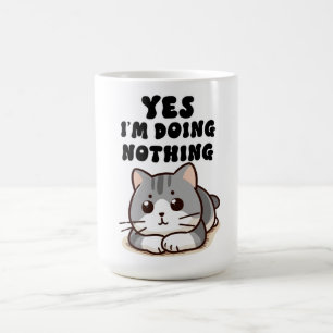 Caneca De Café Gato Bonito Sim, não estou fazendo nada