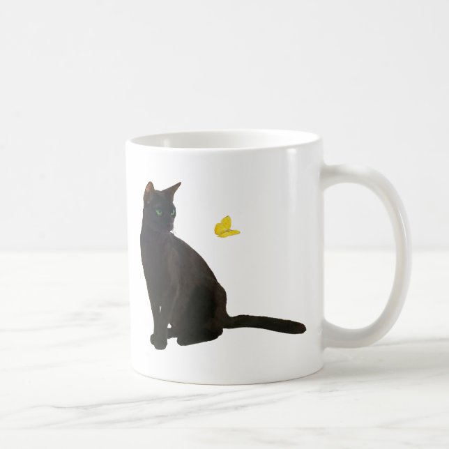 Caneca De Café Gato & borboleta de Bombaim (Direita)