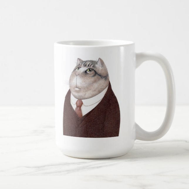 Caneca De Café Gato Branco de Alta Altura CAT VALET (Direita)