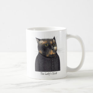 Caneca De Café Gato branco de gato-do-mato-branco + texto