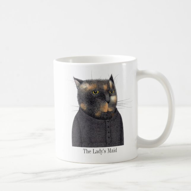 Caneca De Café Gato branco de gato-do-mato-branco + texto (Direita)