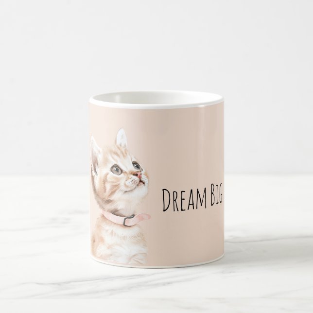 Caneca De Café Gato Branco de Pêssego (Centro)