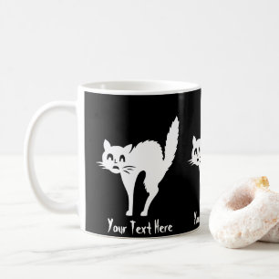 Caneca De Café gato branco irritado engraçado com o Dia das