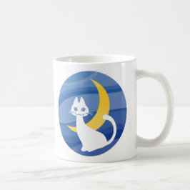 Caneca De Café Gato branco lunar