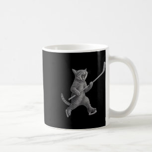 Caneca De Café Gato Brincando com Taco de Hóquei no Gelo Gato Pat
