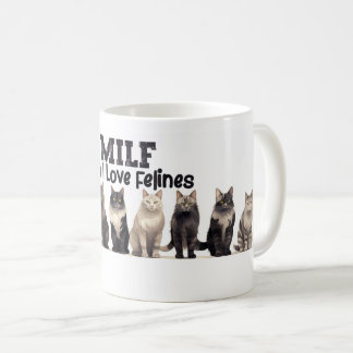Caneca De Café Gato Café Mug, Homem Adoro Felines MILF