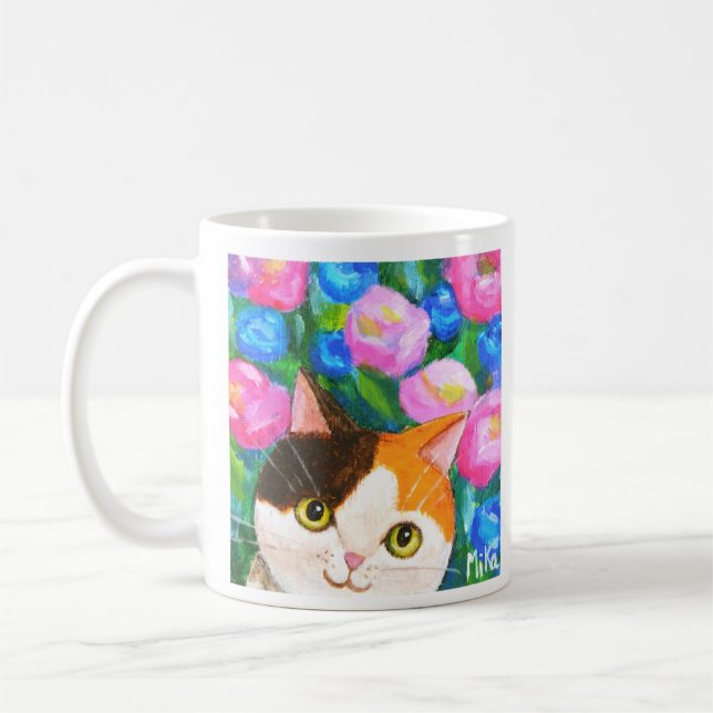 Caneca De Café Gato Calico Japonês com Bonito amante de Gatos (Esquerda)