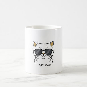 Caneca De Café Gato Calico Legal com Óculos de Sol