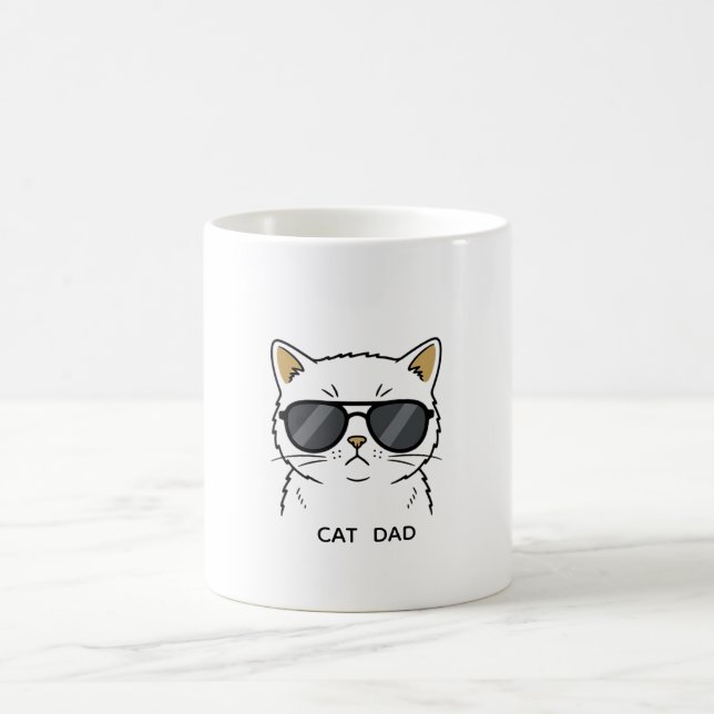 Caneca De Café Gato Calico Legal com Óculos de Sol (Centro)
