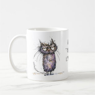 Caneca De Café Gato Caprichoso Fingindo Ouvir Humor no Trabalho