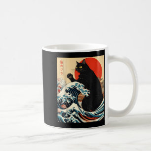 Caneca De Café Gato Catzilla Arte Japonês Gato Engraçado Kawaii E