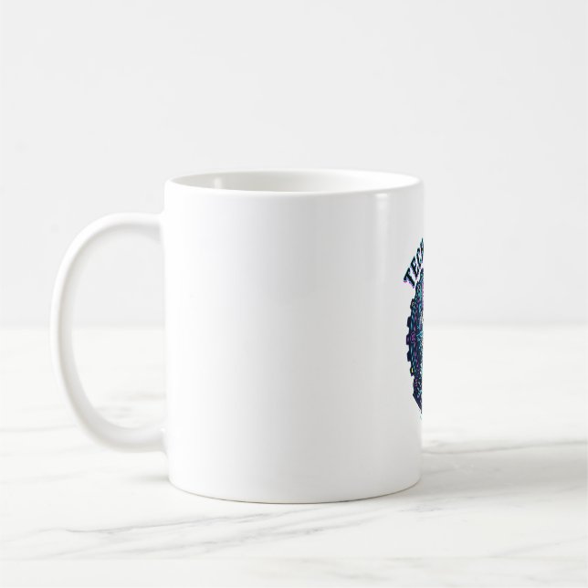 Caneca De Café Gato Cibernético Techno Design Divertido Amante de (Esquerda)