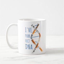 Caneca De Café Gato Ciência DNA Hélice Eu Tenho DNA Purr-feito