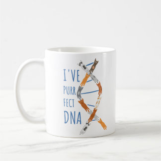Caneca De Café Gato Ciência DNA Hélice Eu Tenho DNA Purr-feito