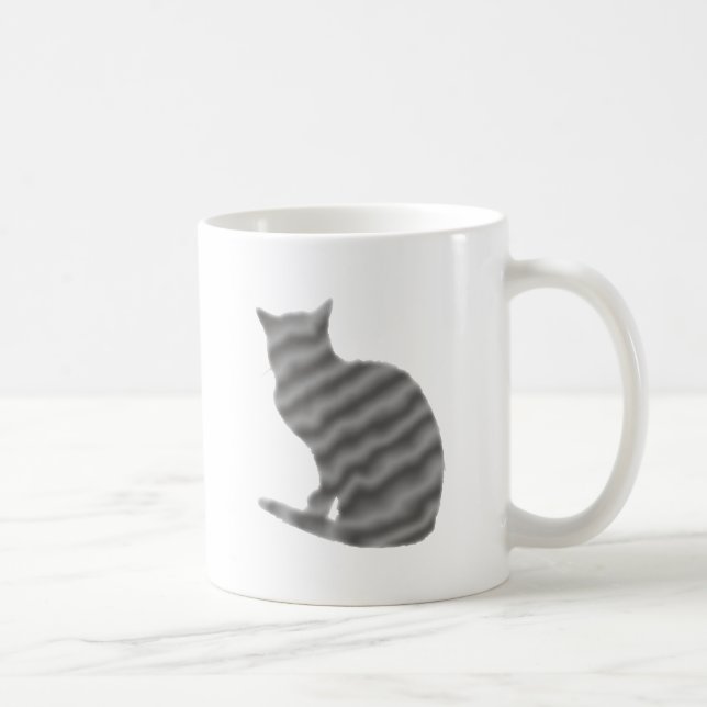 Caneca De Café gato cinzento cat gray grey (Direita)