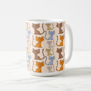 Caneca De Café Gato Colorido Bonito