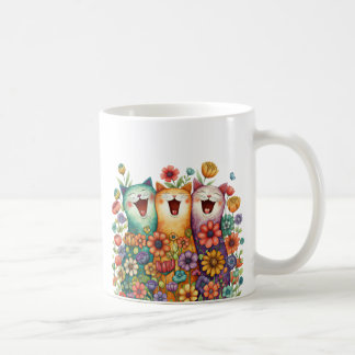 Caneca De Café Gato Colorido Divertido