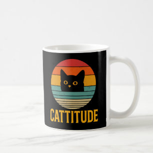 Caneca De Café Gato com Cattitude Vintage